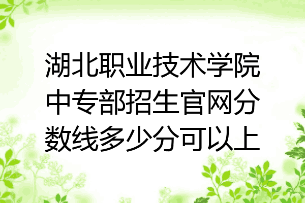 湖北职业技术学院中专部招生官网分数线多少分可以上