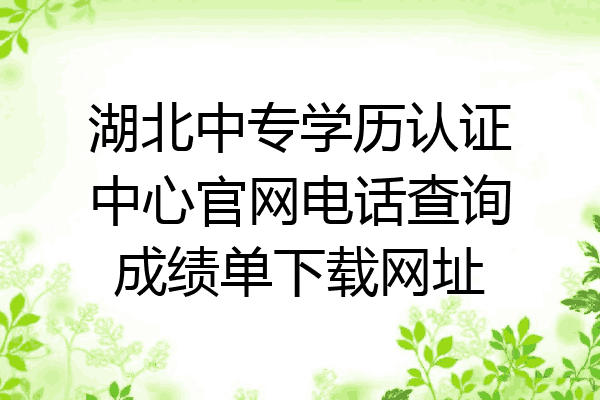 湖北中专学历认证中心官网电话查询成绩单下载网址