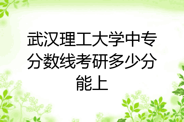 武汉理工大学中专分数线考研多少分能上