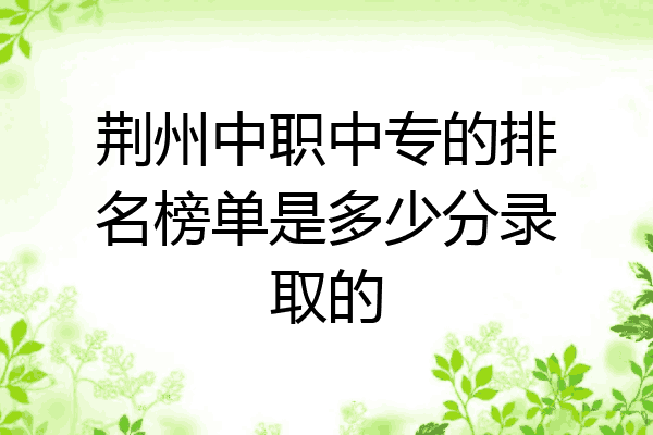 荆州中职中专的排名榜单是多少分录取的