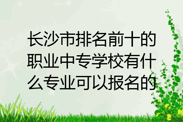 长沙市排名前十的职业中专学校有什么专业可以报名的