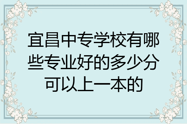 宜昌中专学校有哪些专业好的多少分可以上一本的