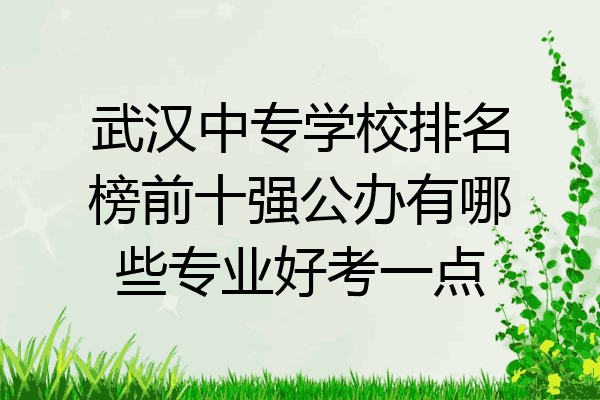 武汉中专学校排名榜前十强公办有哪些专业好考一点