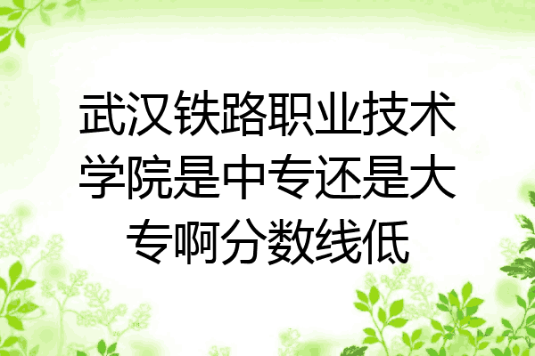 武汉铁路职业技术学院是中专还是大专啊分数线低