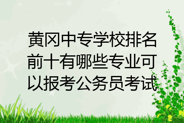 黄冈中专学校排名前十有哪些专业可以报考公务员考试
