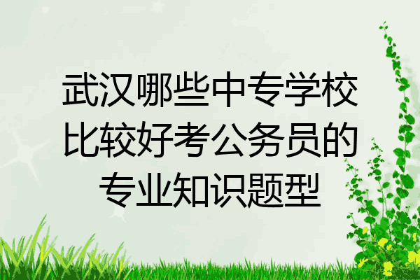 武汉哪些中专学校比较好考公务员的专业知识题型