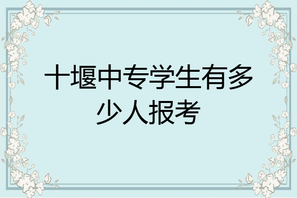 十堰中专学生有多少人报考
