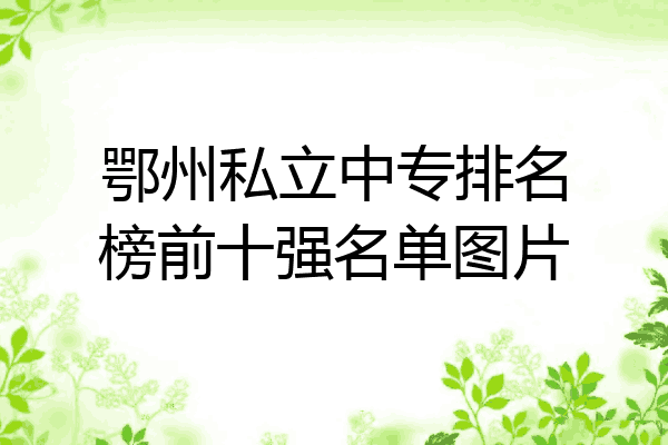 鄂州私立中专排名榜前十强名单图片