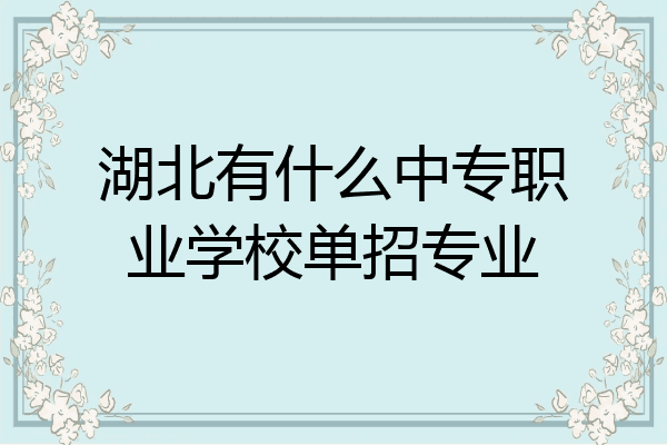 湖北有什么中专职业学校单招专业