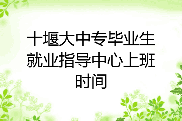 十堰大中专毕业生就业指导中心上班时间