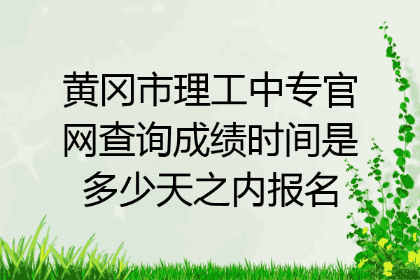 黄冈市理工中专官网查询成绩时间是多少天之内报名