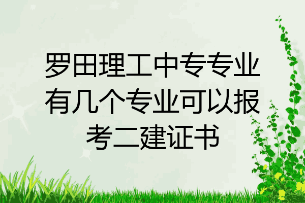 罗田理工中专专业有几个专业可以报考二建证书