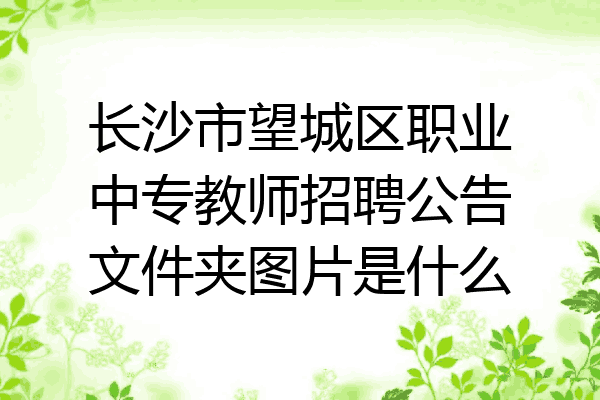 长沙市望城区职业中专教师招聘公告文件夹图片是什么