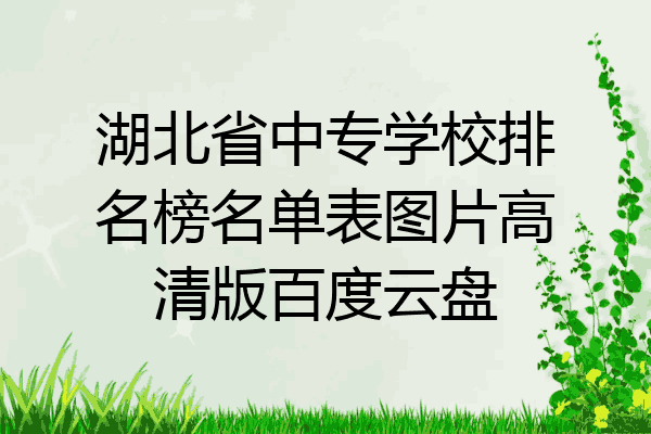 湖北省中专学校排名榜名单表图片高清版百度云盘
