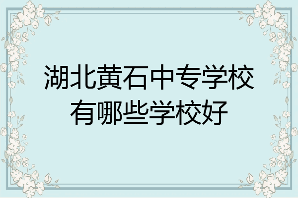 湖北黄石中专学校有哪些学校好