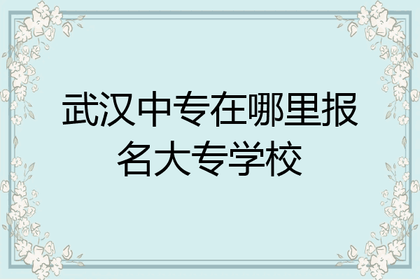 武汉中专在哪里报名大专学校