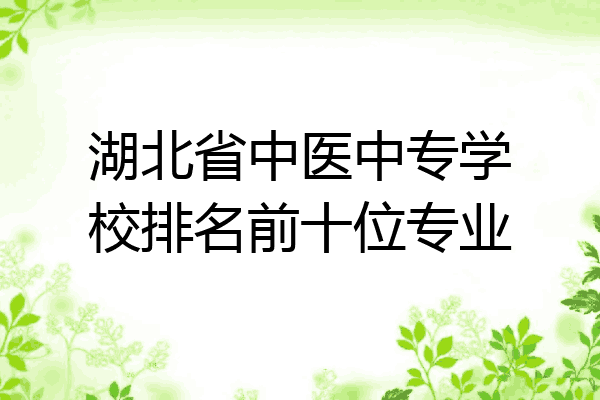 湖北省中医中专学校排名前十位专业