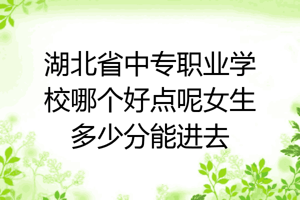 湖北省中专职业学校哪个好点呢女生多少分能进去