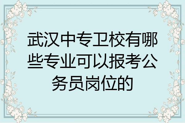武汉中专卫校有哪些专业可以报考公务员岗位的