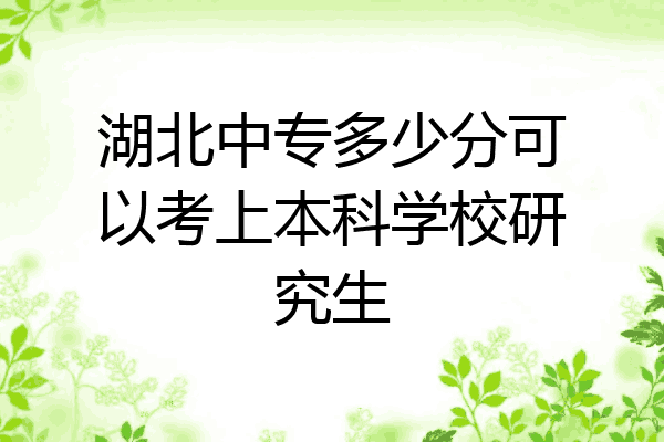 湖北中专多少分可以考上本科学校研究生