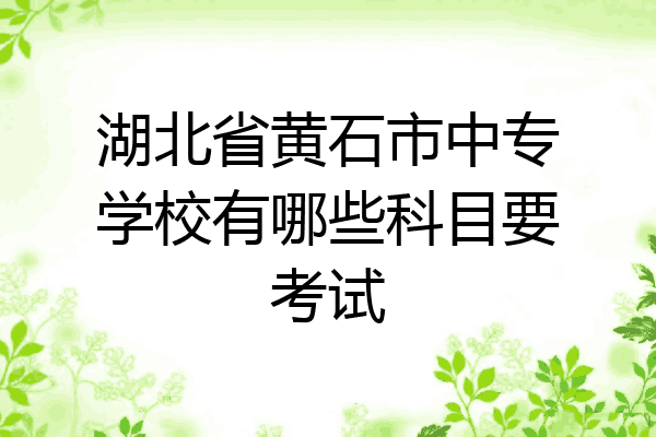湖北省黄石市中专学校有哪些科目要考试