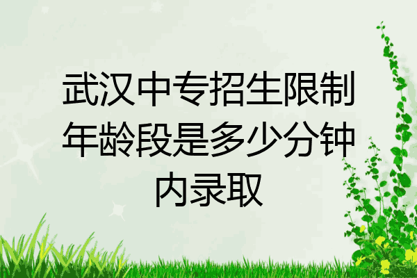 武汉中专招生限制年龄段是多少分钟内录取