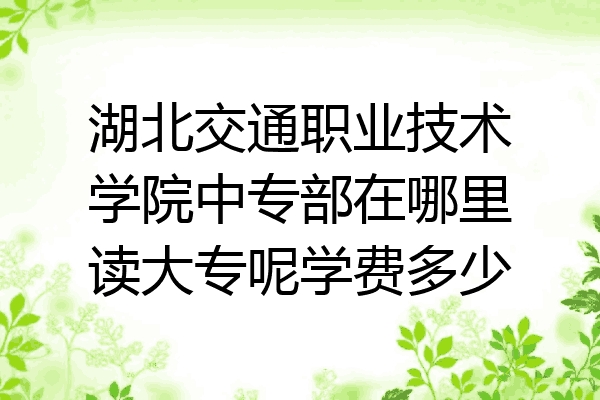 湖北交通职业技术学院中专部在哪里读大专呢学费多少