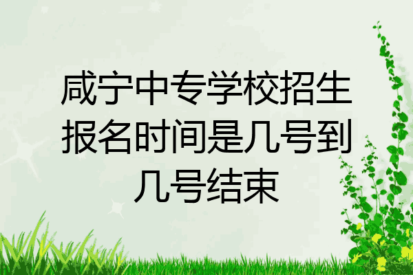 咸宁中专学校招生报名时间是几号到几号结束