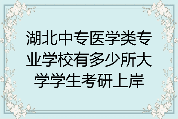 湖北中专医学类专业学校有多少所大学学生考研上岸