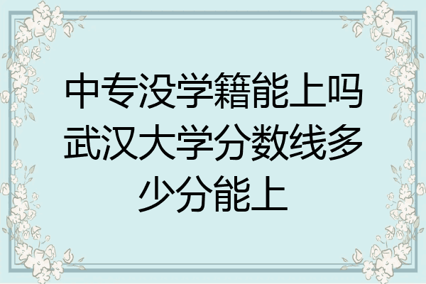 中专没学籍能上吗武汉大学分数线多少分能上