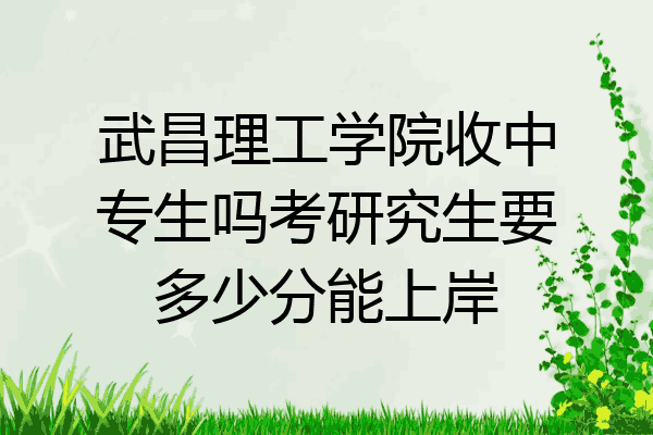 武昌理工学院收中专生吗考研究生要多少分能上岸