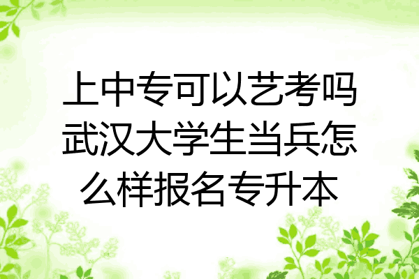 上中专可以艺考吗武汉大学生当兵怎么样报名专升本
