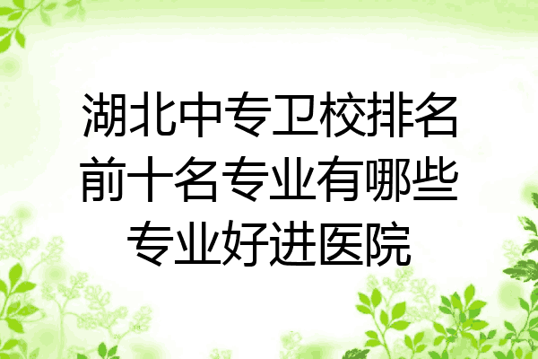 湖北中专卫校排名前十名专业有哪些专业好进医院