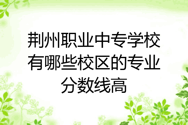 荆州职业中专学校有哪些校区的专业分数线高