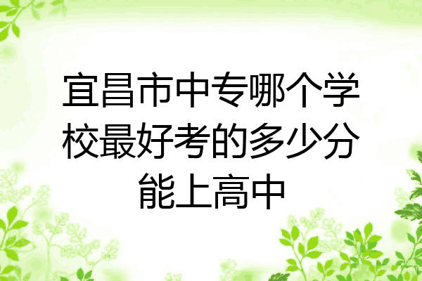 宜昌市中专哪个学校最好考的多少分能上高中