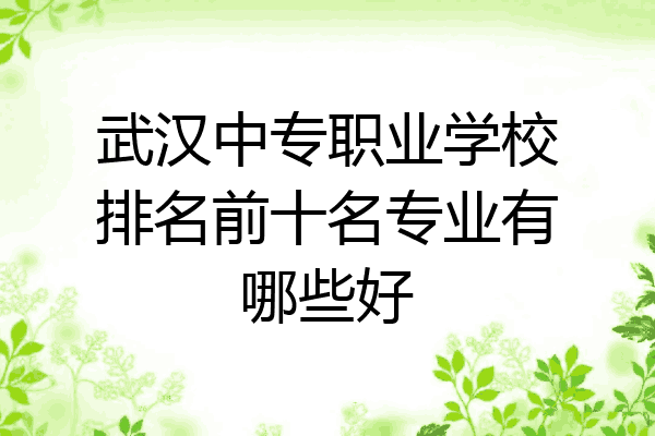 武汉中专职业学校排名前十名专业有哪些好
