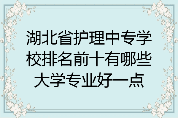 湖北省护理中专学校排名前十有哪些大学专业好一点