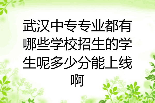 武汉中专专业都有哪些学校招生的学生呢多少分能上线啊