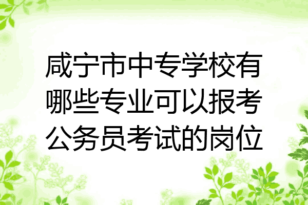 咸宁市中专学校有哪些专业可以报考公务员考试的岗位