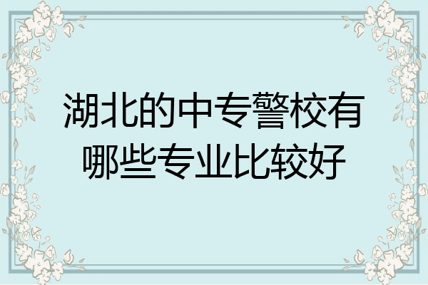 湖北的中专警校有哪些专业比较好