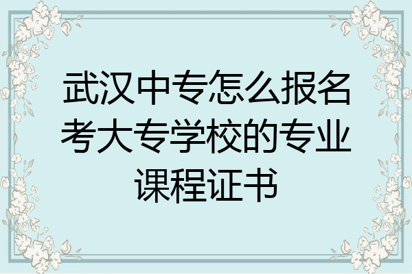 武汉中专怎么报名考大专学校的专业课程证书