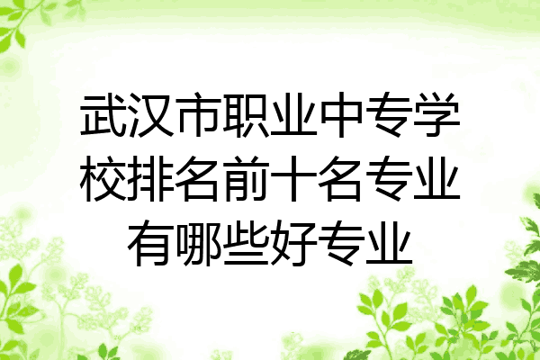 武汉市职业中专学校排名前十名专业有哪些好专业