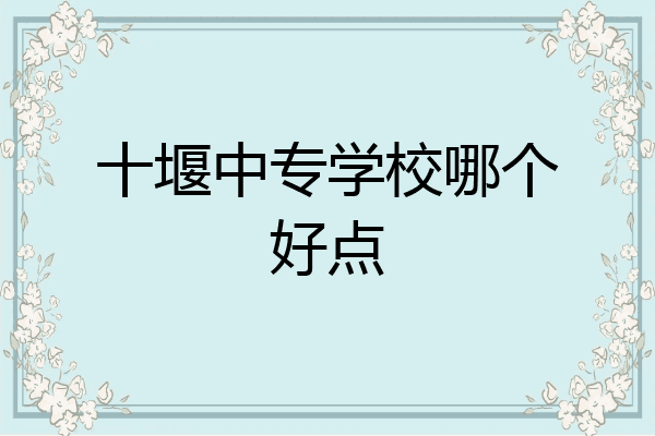 十堰中专学校哪个好点