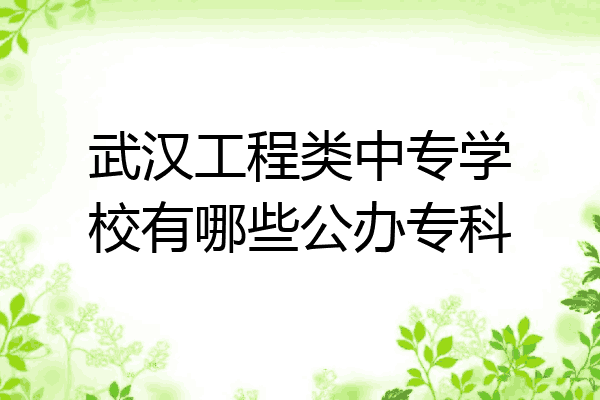 武汉工程类中专学校有哪些公办专科