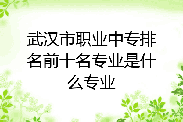 武汉市职业中专排名前十名专业是什么专业