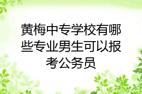 黄梅中专学校有哪些专业男生可以报考公务员
