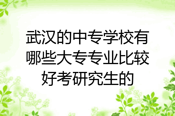 武汉的中专学校有哪些大专专业比较好考研究生的