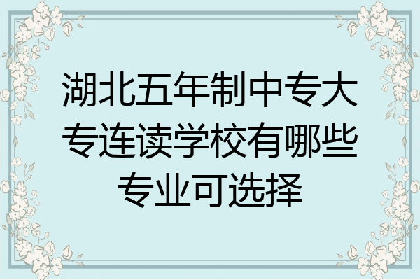 湖北五年制中专大专连读学校有哪些专业可选择