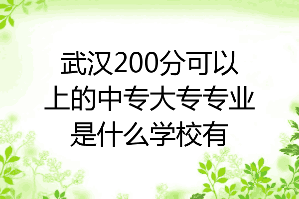 武汉200分可以上的中专大专专业是什么学校有