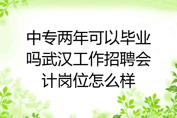 中专两年可以毕业吗武汉工作招聘会计岗位怎么样